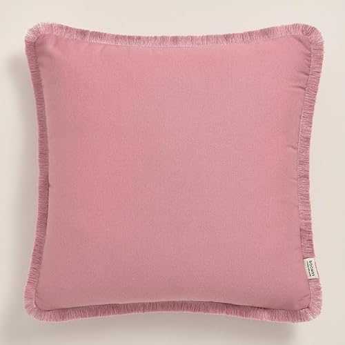 ROOM99 Boca Chica 50 x 50 cm Decorative Cushion Cover Throw Cushion Cover Aesthetic Modern Bedroom Living Room Boho Cotton Pink, 1 Piece