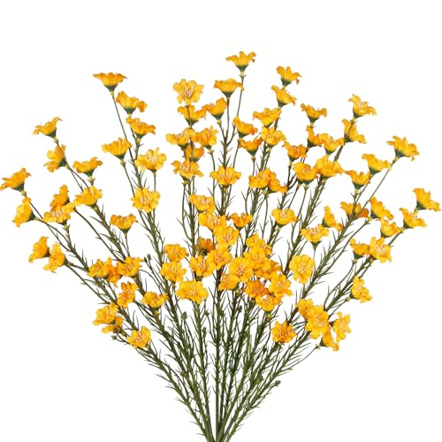 CITYES 10 Pcs Artificial Wildflowers with Stems Bulk Silk Spring Flowers 21 Inch Fake Forsythia Branches Orange Faux Wildflowers Floral Arrangements for Home Decor Indoor Outdoor Wedding Centerpieces