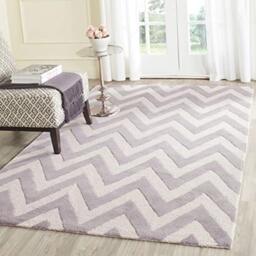 Safavieh Modern Indoor Hand Tufted Rectangle Area Rug, Cambridge Collection, CAM139, in Silver / Ivory, 183 X 274 cm for Living Room, Bedroom or Any Indoor Space