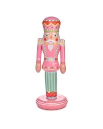 FUNBOY Pink Inflatable Nutcracker – 5ft Tall Indoor/Outdoor Holiday Decoration – Oversized Christmas Yard Décor