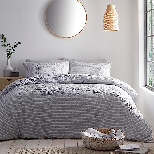 Appletree Loft - Altro - Textured Duvet Cover Set - Single Bed Size in Grey