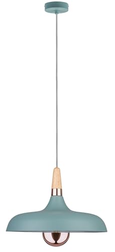 Paulmann 79655 Neordic Juna Pendant luminaire 340 mm max. 1x20W Pendant lamp for E27 Lamps Ceiling lamp Soft Green/Copper/Wood 230V Without lamp