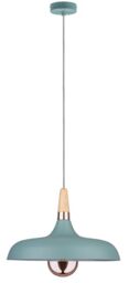 Paulmann 79655 Neordic Juna Pendant luminaire 340 mm max. 1x20W Pendant lamp for E27 Lamps Ceiling lamp Soft Green/Copper/Wood 230V Without lamp