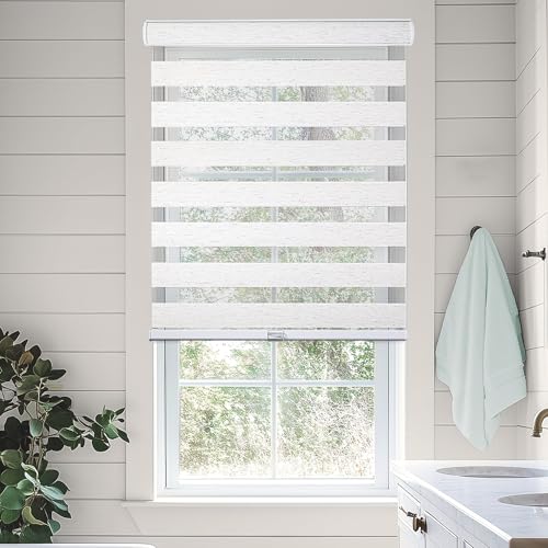 "CHICOLOGY Zebra Blinds, Roller Window Shades, Blinds for Windows, Roller Shades for Windows, Window Shades for Home, Window Shades, Pull Down Shades for Windows, 34""W X 72""H, Basic Natural"