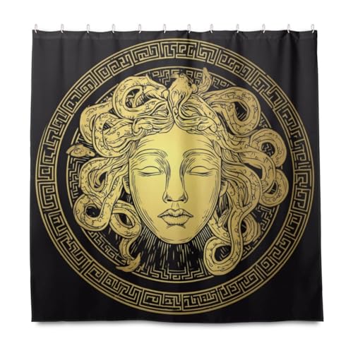 Tarity Black Shower Curtain Waterproof Fabric Shower Curtains for Bathroom with 12 Thicken Hooks Polyester Washable Shower Curtain Set 72X72in Long Cloth Bath Shower Bathtub Curtains Bathroom Decor