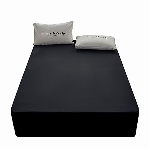 Bedding Twin Size Fitted Sheet Only - Deep Pocket - Fits 15inches Bed Matress Sheet- Bottom Sheet - Soft and Microfiber-Easy Care-Black