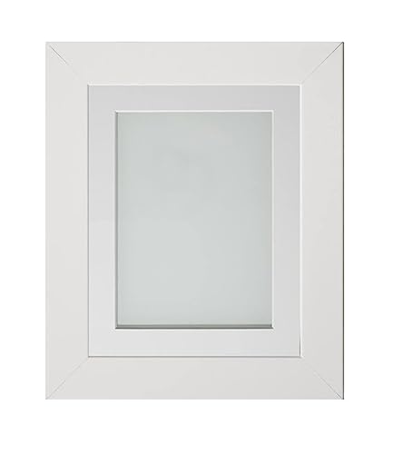 Frame Company Watson White Picture Photo Frame fitted with Perspex, 12x10 inch with Off-White Mount for image size 7x5 inch