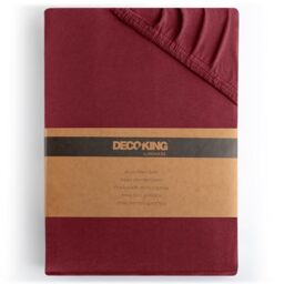 DecoKing Fitted Sheet Super Emperor 100% Combed Cotton Soft Jersey Bed Sheet 200x220-220x240 cm Burgundy Amber