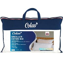 Colas Normand - Organic Cotton Pillow - 45 x 70 cm - Organic Cotton - Filling from recycled bottles - Environmentally friendly - French Made - White