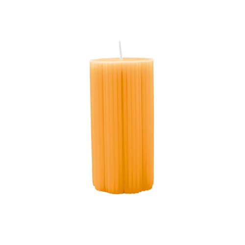 Villeroy & Boch – Fleur Gifts Pillar Candle, Dimensions: Approx. 7.5 × 15 cm, Yellow, Decorative Candle with a Floral Design, Wax (Paraffin)