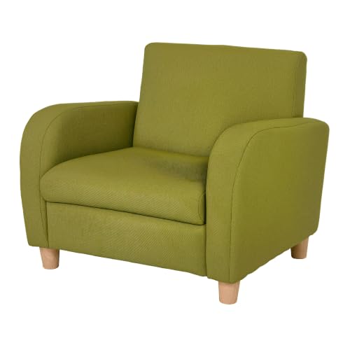 HOMCOM Toddler Chair Wood Frame Anti-Slip Legs High Back Furniture Green