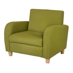 HOMCOM Children's Armchairs Toddler Chair Wood Frame Anti-Slip Legs High Back Bedroom Playroom Furniture Green