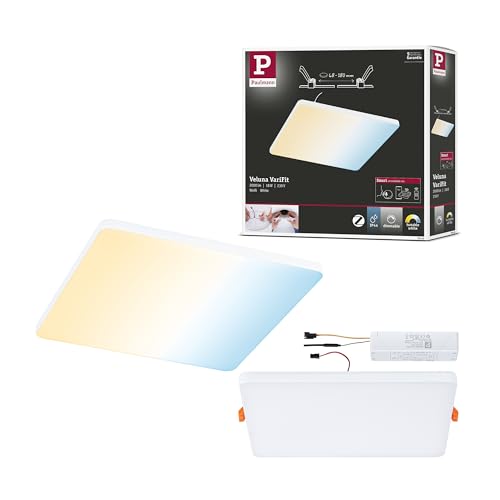 Paulmann 79959 LED panel recessed panel Veluna VariFit Edge 200x200mm rectangular Tunable White, white light control white plastic ceiling luminaire