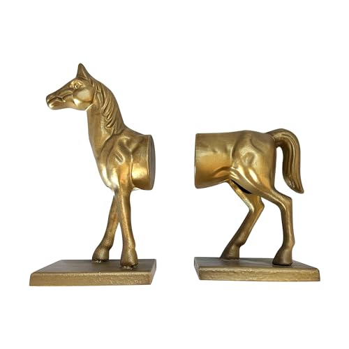 "Fox Run Horse Decorative Bookend Set, 100% Iron, 4.5"" x 3.75"" x 9"" Heavy Bookends"