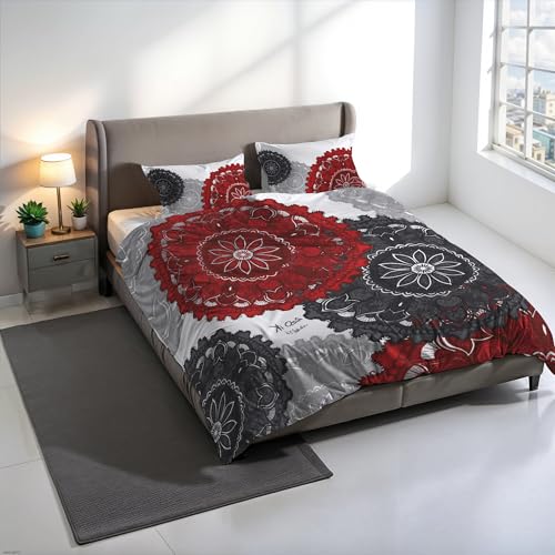 KIO623 KIO623 Digital Print Duvet Cover Set, 100% Cotton, Made in Italy, Double Bed Duvet Cover Set 250 x 200 cm+2 Pillowcases 50 x 80 cm