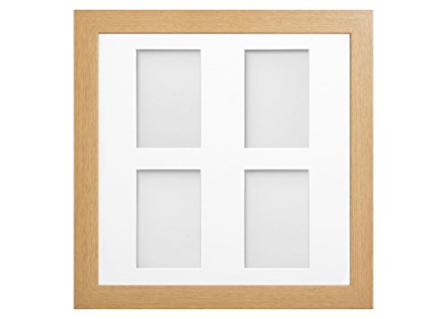 Frame Company Watson Beech Multi-Aperture Photo Frame with Mount, 40x40cm for 6x4 (x4 portrait) * Choice of Frame Colour and Mount Design* NEW