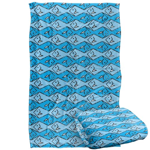 Jq Licensing - Jl-Jp Zip Fishing Pattern Blue Silky Touch Super Soft Throw Blanket 91 x 147 Cm