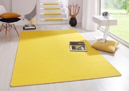Hanse Home Indoor Rug Fancy - Living Room Rug Plain Modern Velour Rug for Dining Room, Living Room, Children's Room, Hallway, Bedroom, Kitchen - Yellow, 100 x 150 cm