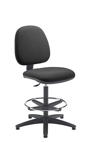 Office Hippo High Rise Desk Chair, Robust Office Chair For Home & Office With Height Adjustable Seat & Back, Versatile & Lightweight Chair With Adjustable Draughting Kit - Charcoal