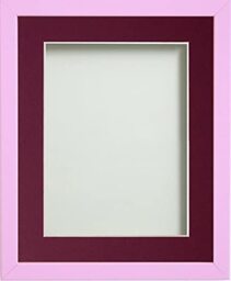 Frame Company Jellybean Range Pink Wooden 24x20 inch Picture Photo Frame with Plum Mount for Image 20x16 inch * Choice of Colours & Sizes* Fitted with Perspex