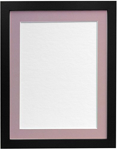 "FRAMES BY POST 25mm Black Photo Picture Poster Frame with Pink Mount 30"" x 24"" For Pic Size 24"" x 18"" (Plastic Glass)"