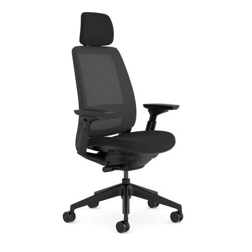 Steelcase Series 2 Ergonomic Office Chair With LiveBack Lumbar Support, 4D Armrests, Adjustable Headrest Black/Black Made in Europe
