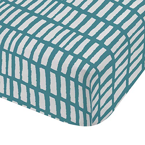 Catherine Lansfield Larsson Geo Teal Fitted Sheet 180 x 200 cm and 2 Pillowcases 50 x 80 cm