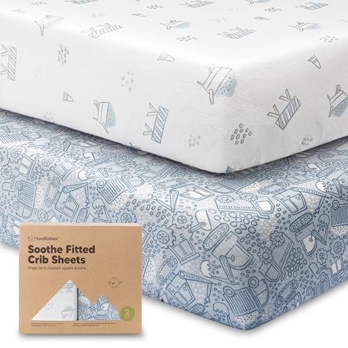 2-Pack Organic Crib Sheets for Boys and Girls Jersey Fitted