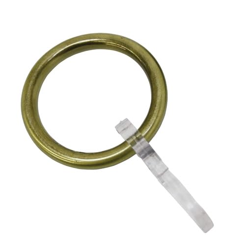 Gardinia Curtain Rings with Pleated Hooks Metal Antique Brass for Diameter 20 mm Pack of 6