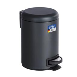 WENKO 22143100 Pedal bin Leman Black Capacity: 3 l, Steel, 17 x 25 x 22.5 cm, Black