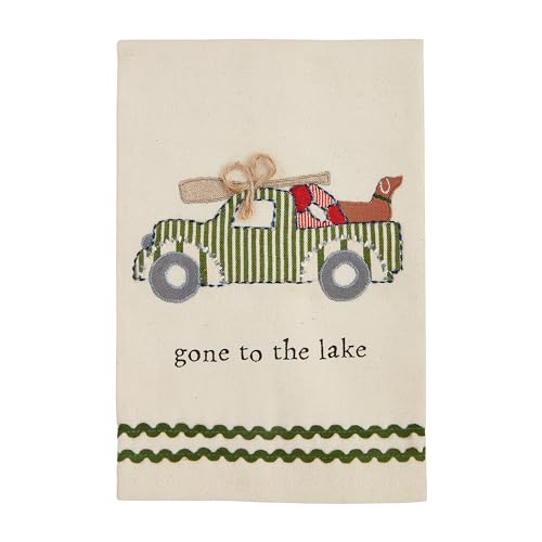 "Mud Pie Gone to Lake Applique Towel 21"" x 14"""