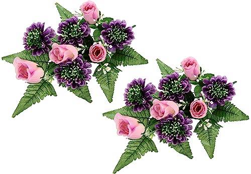 Artificial Flower Bouquet with Roses Gerbera for Laying Artificial Flowers Artificial Flower Blossom Joy Arrangement Flower Bunch Bouquet Bouquet Silk Flower Decoration Grave Decoration Grave
