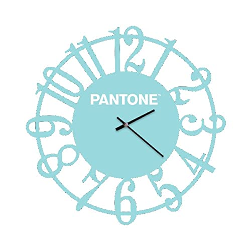Homemania Lens Wall Clock - Wall Decoration Round for Living Room Kitchen Office Blue White Metal 40 x 0.15 x 40 cm