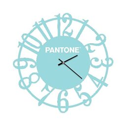 Homemania Lens Wall Clock - Wall Decoration Round for Living Room Kitchen Office Blue White Metal 40 x 0.15 x 40 cm