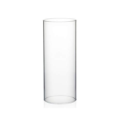 "WGVI Hurricane Candle Holder Sleeve, Wide 4"", Height 10"", Clear Glass Cylinder Candleholder, Chimney Tube, Open Ended Candle Shade, 1 Piece"