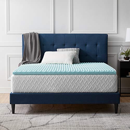 LUCID Wavy Memory Foam Gel Cooling Topper - 5cm Mattress Protector - Double Topper 160 x 190 cm
