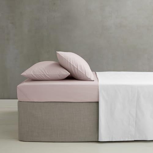Catherine Lansfield Easy Iron Percale Combed Super King Fitted Sheet Blush Pink