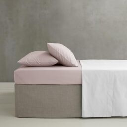 Catherine Lansfield Easy Iron Percale Combed Super King Fitted Sheet Blush Pink