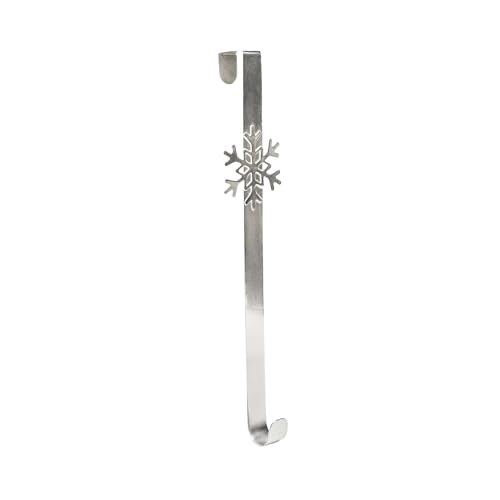 Ivyline Snowflake Wreath Hanger in Silver - Door and Wall Festive Decoration - Holiday Christmas Seasonal Holder