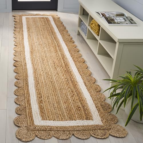 Safavieh Natural Fiber Rug for Living Room, Dining Room, Bedroom - Natural Fiber Collection, Short Pile, in Natural and Ivory, 62 x 240 cm