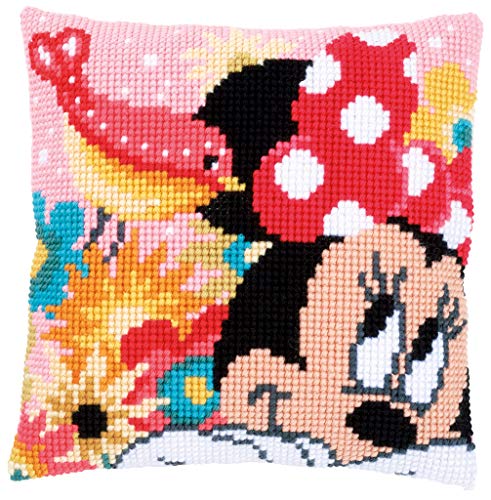 Vervaco Minnie Psst I've a Secret Cushion Cross Stitch Kit, Multi-Colour