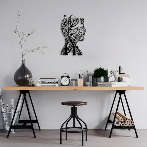 Stylish Black Decorative Metal Wall Accessory, 27 x 43 cm, 100% Metal, 1.5 mm Thickness, Perfect for Modern Home Decor & Unique Wall Art