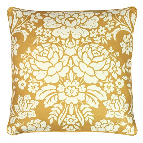 Paoletti Melrose Feather Filled Cushion, Polyester, Honey, 50 x 50cm