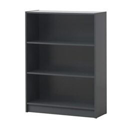 Timber Art Design 3 Tier Open Bookcase Shelf Tall Adjustable Display Shelving Storage Unit Wood Furniture Multimedia Comicbook Rack - Dark Grey