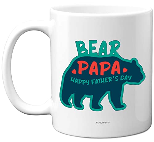 Stuff4 Daddy, Dad Birthday Mug Present - Papa Bear, Dad Birthday Mug Present from Son Daughter, Fathers Day Mug Gifts, Christmas Day Dad Secret Santa Gift