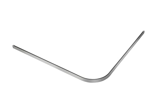 Croydex Profile 400 L-Shaped Shower Rail, Silver, 915 x 915mm - Supplied with 12 Curtain Hooks & Gliders - Smooth Gliding System for Shower Curtains - Silver Finish