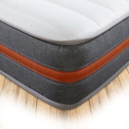 Starlight Beds Eclipse Comfort, Hybrid Sprung European Small Single Memory Foam Mattress. Maximum Value Mattress, Soft, 7.5 Inch Deep (Grey/Orange) (80cm x 200cm)