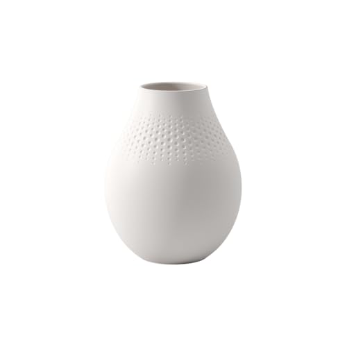 Villeroy & Boch Collier Blanc Vase Perle No. 2, 16x16x20 cm, Premium Porcelain, White
