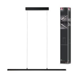 Paulmann 796.93 Lento Pendant dim LED 1x42W Soft Coating/Aluminium/Plastic Ceiling Lighting Dining Table luminaire 79693, 42 W, Black, 100 x 3.5 x 2.5 cm