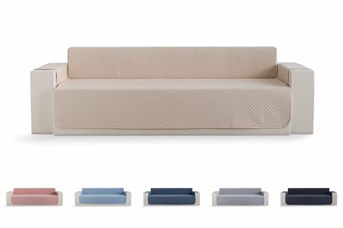 Todocama Sofa Cover, Sofa Cover, Quilted Rhombus Protector, Breathable, Easy to Clean, (Beige Sand, 4 Seater Sofa)